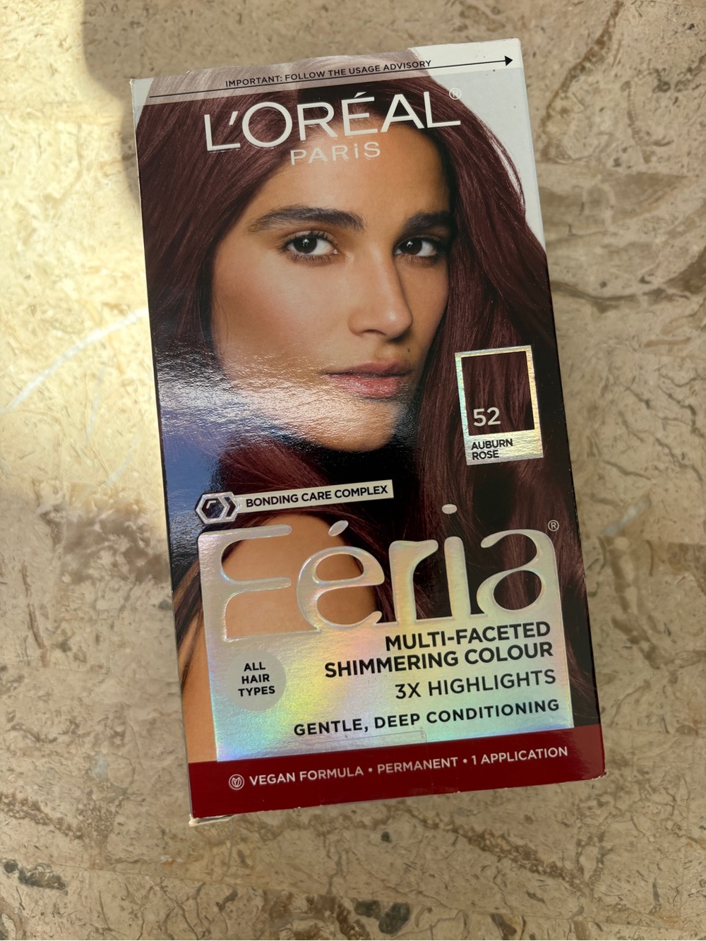 L’Oréal Paris Féria Multi Faceted Permanent Hair Color 52 Auburn Rose